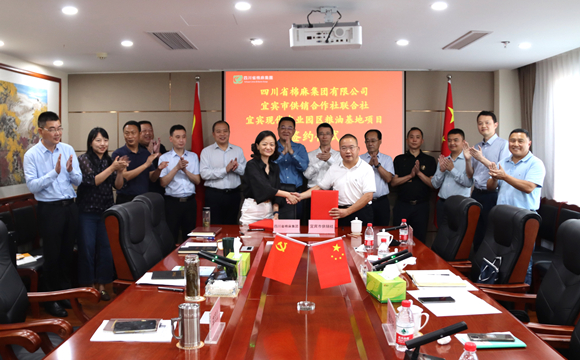 鄧華會見宜賓市供銷社黨委書記、理事會主任饒福剛一行并簽訂合作備忘錄